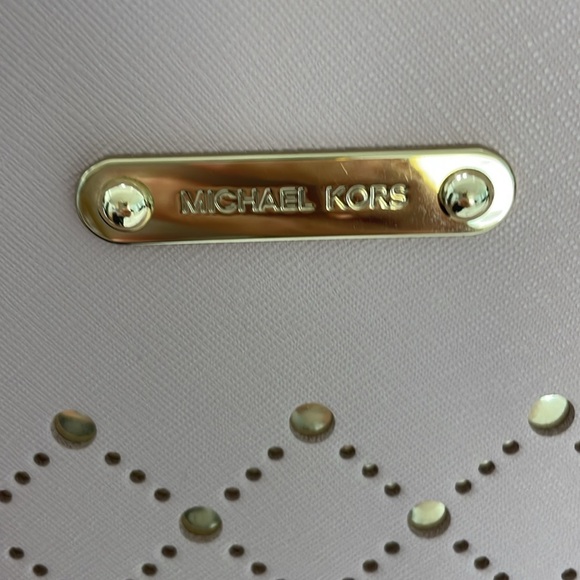 Michael Kors Light Pink Tote with Cutout Gold Accents - Picture 8 of 16